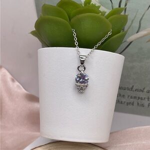 SILVER RHINESTONE SKULL NECKLACE